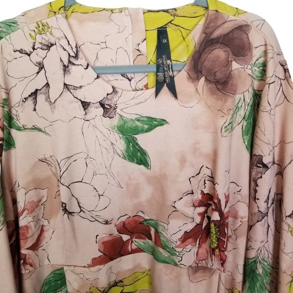 Melissa McCarthy Seven 7 Womens 3X Pink Floral Lon - Picture 3 of 10